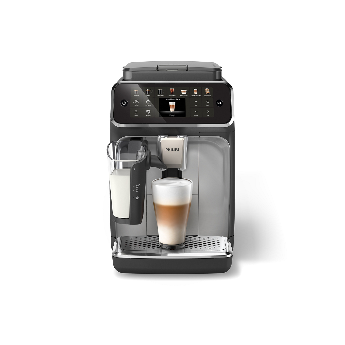 Philips 4400 Series Espresso Machine 12 Drinks LatteGo SilentBrew TFT Display